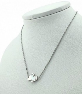 Corazones collar acero