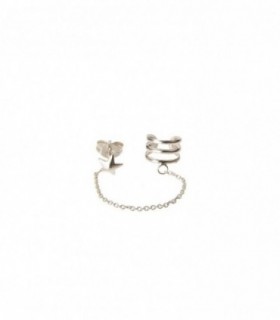 Cuff de plata con cadenita PSA0293