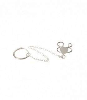 Cuff de plata con cadenita SYA4136