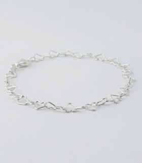 PULSERA DE PLATA DE CORAZONES HMP70