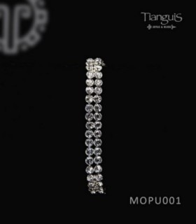 Pulsera doble tira de strass en bijou.