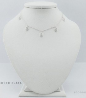 CHOCKER PLATA GOTITAS CUBIC 35/40CM