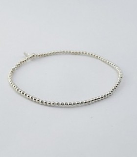 PULSERA ELASTIZADA CON BOLITAS DE PLATA