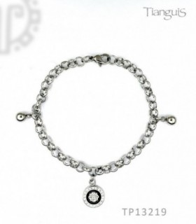 Pulsera de acero. Con dijes colgantes