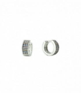 Argollitas de Plata Cubic Multicolor SCA1059