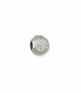 Dije charm de acero bolita c/strass FD50430