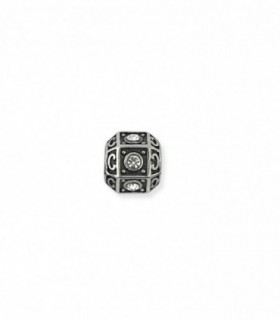 Dije charm de acero donita hexagonal c/strass FD50449