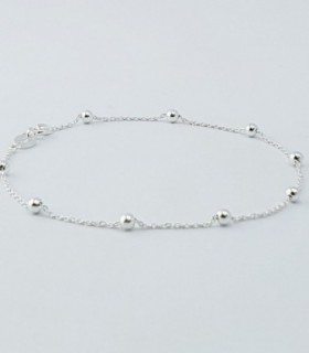 PULSERA DE PLATA FORCE CON BOLITAS DE 3MM. LARGO 18CM.