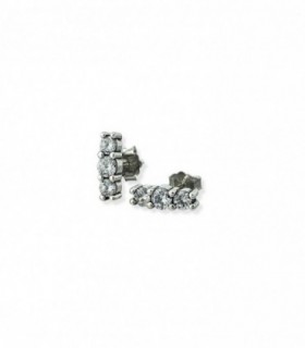 Aros triple cubic base plata rodinada SYA4109